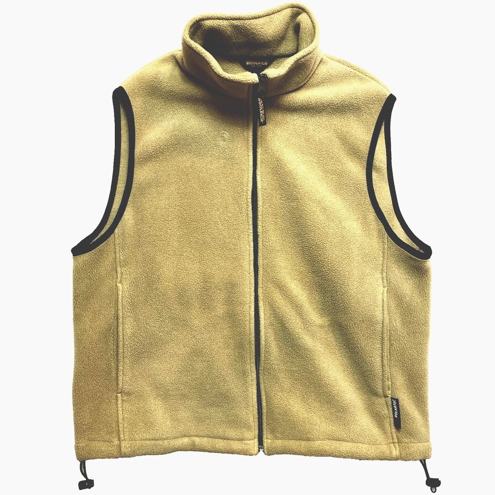 John Rich & Bros Woolrich Vest Mens Medium Tan Sleeveless Full Zip
